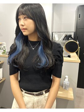 ＊ブルーブラック インナーブルー 透明感 大阪美容室 天王寺
