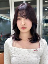 ガーデンヨコハマ(GARDEN YOKOHAMA) レイヤー韓国風くびれヘアピンクブラウ ミディアムイメチェン