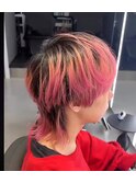 ハイトーンデザインカラー☆ウルフカット