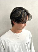 【qumu 横浜】メンズセンターパート×ハイライトカラー