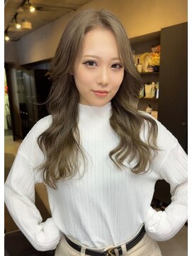 サニー 渋谷(SUNNY) ハイトーン、ダブルカラー、レイヤーカットミルクティーベージュ