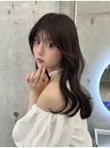 グレージュ/赤味なしカラー/ロングレイヤー/韓国くびれヘア/学割