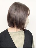 【松戸 松田】切りっぱなしボブ グレージュカラー ハイライト