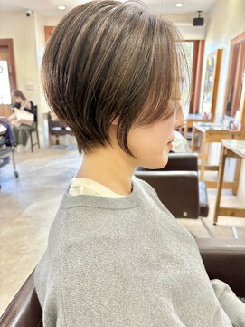 レイヤーショート/グレーブラウン/ハイライト/30代40代50代60代