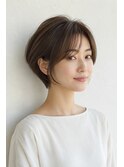 上品な丸みショートボブ 30代 40代 50代