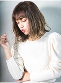 pesca博多駅前店/小顔/オリーブカラー/セミウェットウェーブ