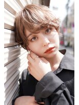 カライングドゥ(ing deux)&nbsp;大人可愛い20代30代40代黒髪前下がりショートボブ丸みショート◎