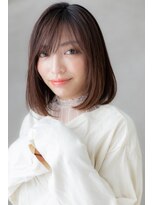 カバーヘア ブリス 上尾西口店(COVER HAIR bliss) □斜めバングx暖色系カラー前下がりボブ205-5★上尾20代30代40代