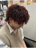 ツイストスパイラルパーマブリーチなしレッド☆