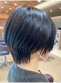 大人マッシュショート丸みショート黒髪ショートベリーショート
