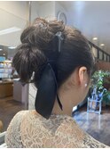 リボンアレンジ/結婚式ヘア/