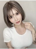 韓国風ボブ/グレージュ/ブリーチなしダブルカラー/毛穴改善/北谷