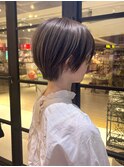 丸みショート/ショートヘア/ショートボブ/アッシュカラー@重里