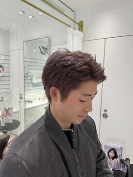 エアー 銀座タワー(AIR) メンズカット/ハイトーンカラー/アッシュピンク/短髪