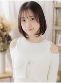 透けバング前下がり切りっぱなし黒髪ミニボブa川口20代30代40代