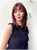 顔まわりウルフ×ミディアムレイヤー×オレンジ【鎌田隆雅】
