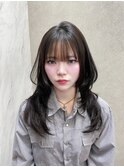 ホワイトブロンド/外ハネボブ/美髪/ワイドバング/ブルーブラック