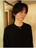 メンズボブウルフメンズミディアムレイヤーカットメンズウルフ