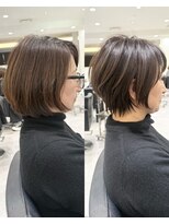 バンプ ギンザ(BUMP GINZA) 40代50代白髪ぼかし銀座ショートボブ大人かわいい前髪ありE