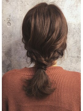 ユアーズ ヘア 恵比寿本店(youres hair) こっくりベージュ×編みポニー＊