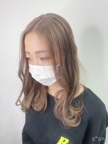 カルフール ロコ 草加西口店(Carrefour LOCO)&nbsp;ダブルカラー,ミルクティーピンク,透明感,垢抜け,暖色カラー