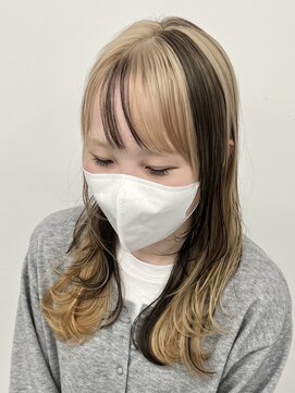 アイスプロドバイブルーム 木更津店(ice prod by bloom) ミルクティーブロンド/ダークブルー/デジタルパーマ/木更津
