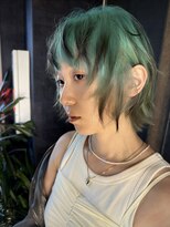 イリス 心斎橋(.elice)&nbsp;セミロングアンブレラカラーミニウルフショートウルフ前髪50代