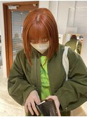 【中澤彩乃】フルバングケアブリーチオレンジカラーハイトーン