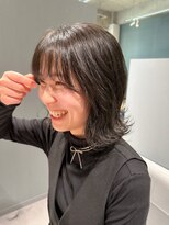 アム(amu)&nbsp;ブルーブラック/ボブパーマ/コテ巻きパーマ/デジタルパーマ