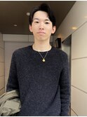 men's/大人男性ナチュラルパーマビジカジ清潔感アッシュブラック