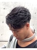 フェザーショートパーマ/メンズ/刈り上げ/眉毛/ツイスト
