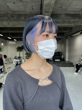 サロウィン 新潟万代店(SALOWIN) 美髪ボブネイビーインナーブルーシルバー