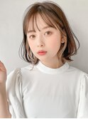 美髪ミニウルフホワイトグレージュイヤリングカラー外ハネボブa