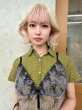 リアン(Lien) イエローベージュ×ほんのりピンクのデザインカラー