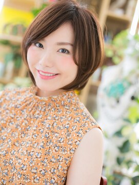 カバーヘア ブリス 上尾西口店(COVER HAIR bliss) 斜めバングココアブラウン小顔ハッシュカットc7上尾20代30代40代