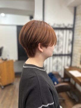 美容室ポール 西葛西店(PAUL) マッシュショートハンサムショート丸みショートオレンジブラウン
