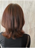 暖色系カラー/小顔/外ハネ/20代/30代/40代/