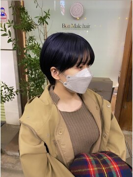 ボン マール ヘアー(Bon Male hair) 【マッシュショート × ブルーブラック】