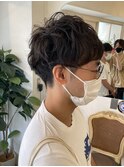 メンズツイストパーママッシュヘアショート30代40代梅ヶ丘美容室