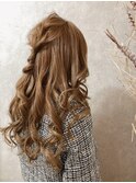 ロングヘア　ハーフアップ