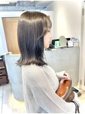 切りっぱなしボブ！透明感暗髪カラー！