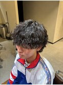 波巻きパーマ×マッシュウルフ