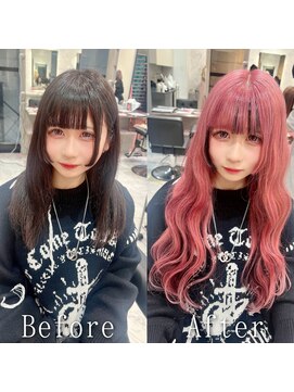 あるじゃんすー 町田店 コーラルピンク#シールエクステ#カール#ピンクベージュ#町田