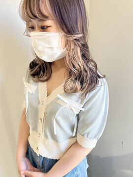 ミリ 久留米(miri..) 前髪インナー/NOBU/久留米/ブリーチ/インナーカラー/ベージュ