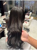 暗髪カラー、カット、トリートメント