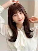 フェミニンロング/メルティカラー/韓国レイヤー/似合わせカット