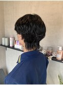 ニュアンスパーマ　波打ちスパイラル　メンズパーマ　ウルフ
