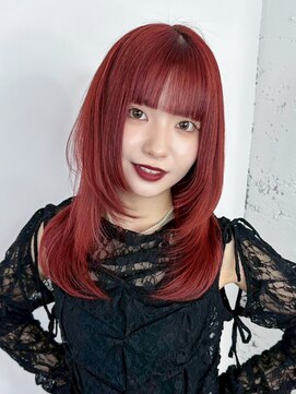 小顔顔周りレイヤーロングダブルカラーブリーチ_ba568681