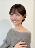 小顔見え丸みショート 前髪あり大人ショート