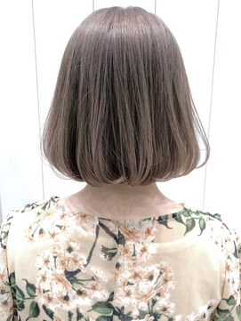 アルバム 銀座(ALBUM GINZA) ミルクティーボブ_オリーブカラーハイライトカラー_ba304683